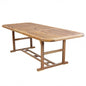 Extendable rectangular dining table 180/240 x 100 cm in solid acacia wood