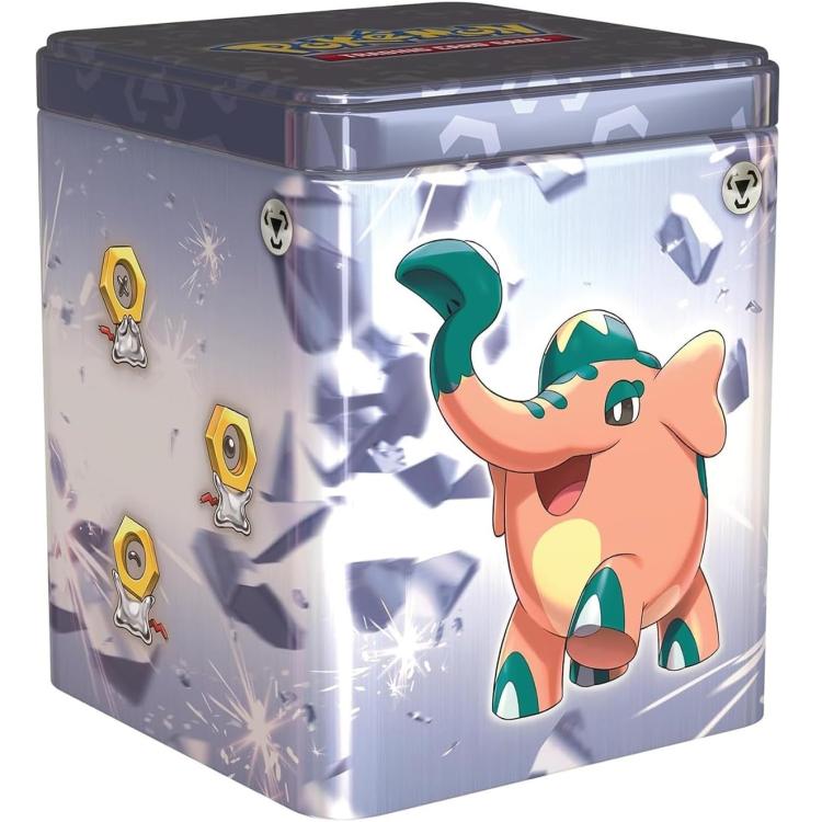 Pokemon Stacking Tin 2024 TCG GCC Stapelbare Metallbox Spielkarten Blau Deutsch