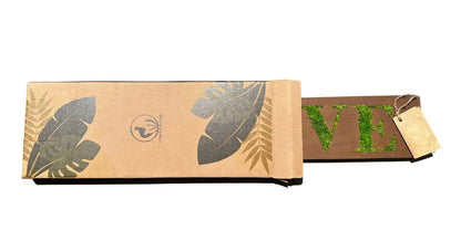 Quadro in Muschio Stabilizzato con Scritta FAMILY Rettangolare – 40x18 cm | Decorazione Verde
