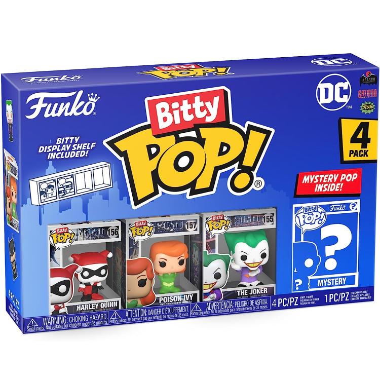 Funko Bitty Pop! DC Comics 4er-Pack – Harley Quinn/Poison/The Joker + Überraschungsfigur
