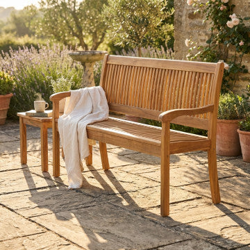 Panca in legno di acacia massiccio, dimensioni 120x62x88 cm