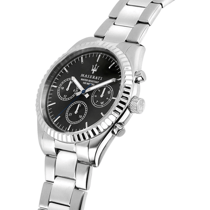 Maserati Uhr Competizione R885310023 – aus Edelstahl mit schwarzem Zifferblatt