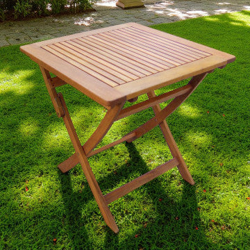 Tavolino pieghevole in legno di acacia massiccio 70x70x74 cm