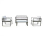 Formentera living room set with cushions: painted aluminum frame, polyester cushions