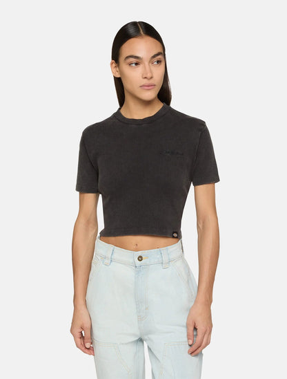 Dickies T-shirt a Costine da Donna Plentywood DK0A866FBLK1 Nero