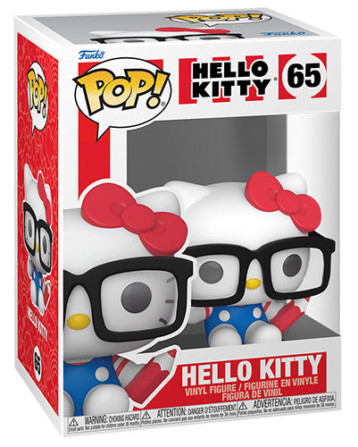 Funko Pop! Sanrio Hello Kitty - (65) Hello Kitty Nerd mit Brille Figur Hk 9Cm