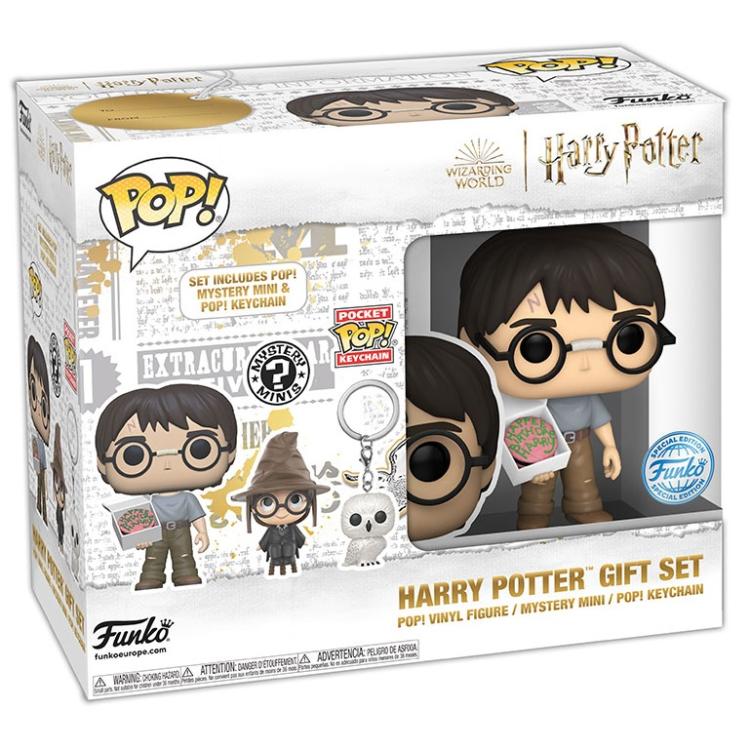 Funko Pop! Geschenkset Harry Potter mit Geburtstagstorte (174) –+ Schlüssel + Mystery Mini