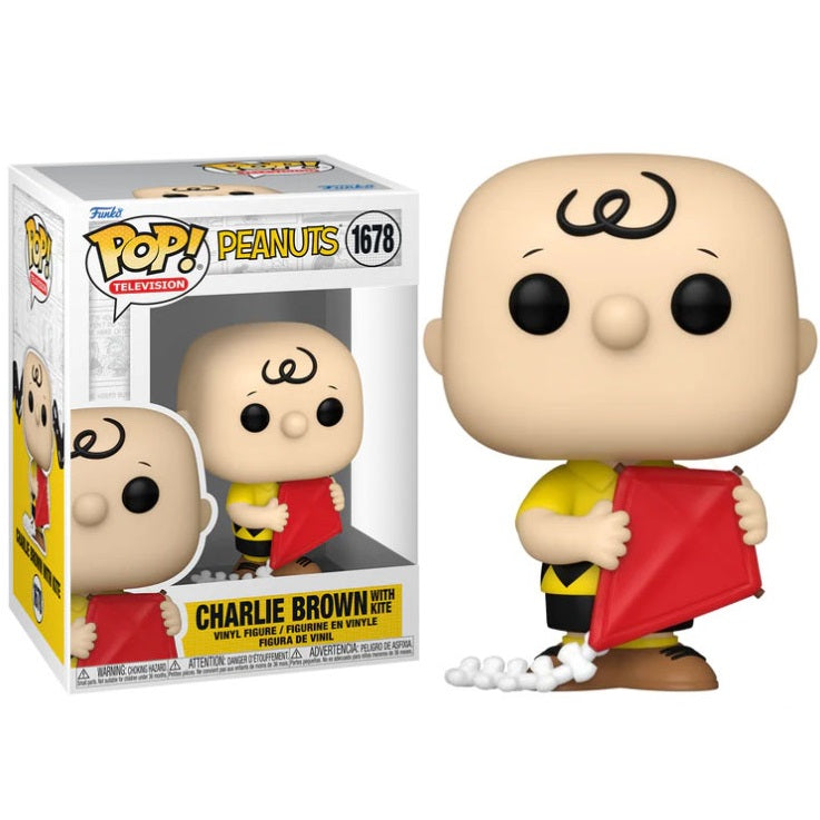 Funko Pop! Television – Peanuts (1678) Charlie Brown mit Drachen Vinylfigur 9cm