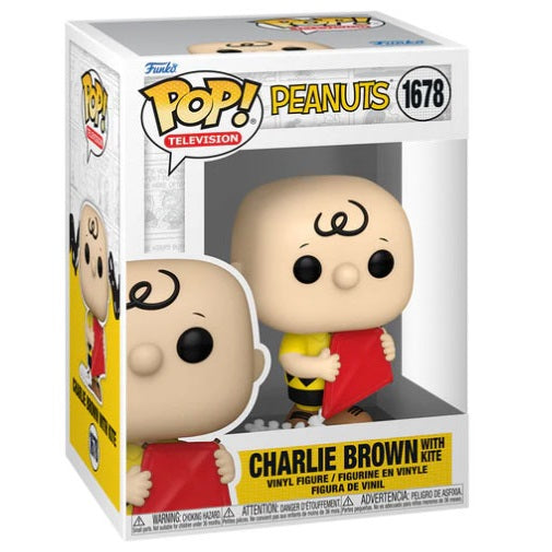 Funko Pop! Television – Peanuts (1678) Charlie Brown mit Drachen Vinylfigur 9cm