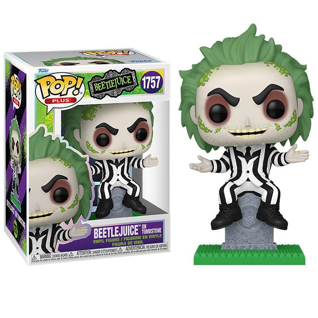 Funko Pop ! Plus - Beetlejuice (1757) Beetlejuice On Tombstone Vinyl Figure 9cm