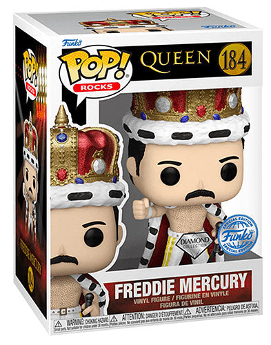 Funko Pop ! Rocks - Queen (184) Freddie Mercury King Diamond Special Exm 9Cm