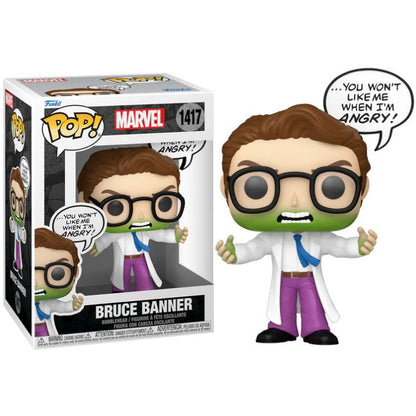 Funko Pop! Marvel (1417) Bruce Banner (Mach mich nicht wütend) Vinyl-Figur 9 cm