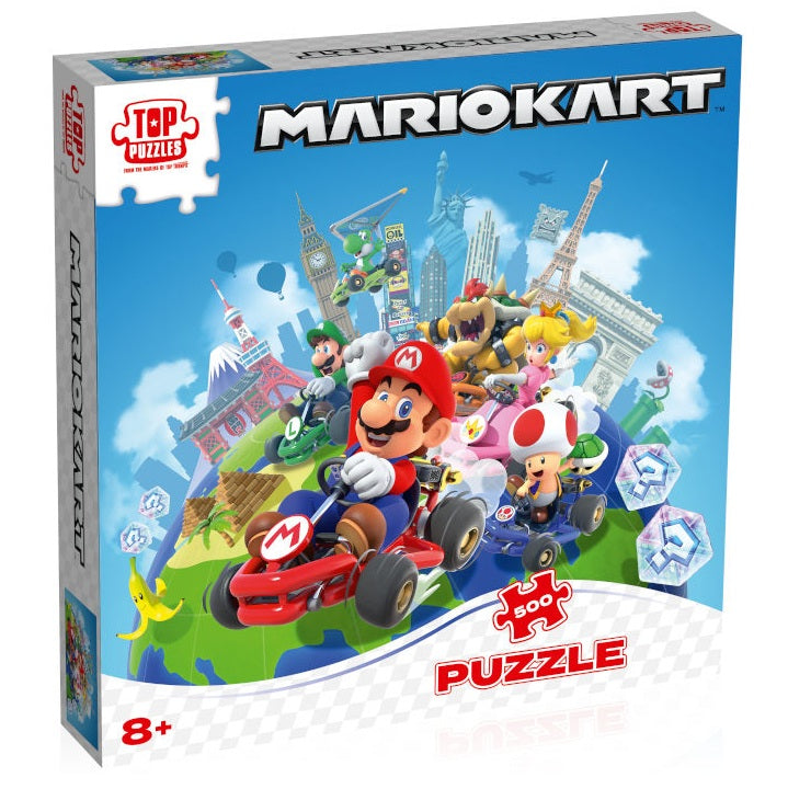 Puzzle 500 Teile Mario Kart Around The World - Swiitch 2 Nintendo + Poster Moves