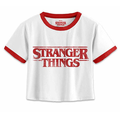 Heroes Inc Stranger Things Damen T-Shirt Crop Top mit Netflix Logo Nerd Gr.L