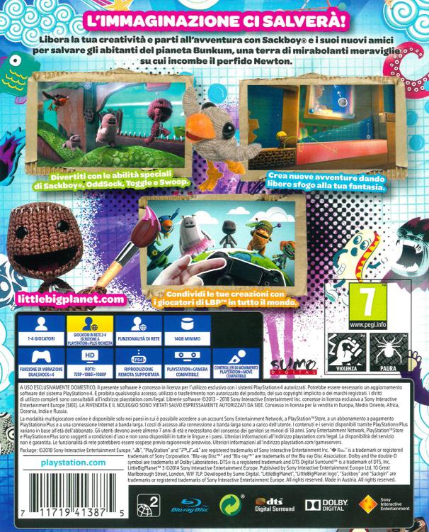 Little Big Planet 3 PS4 Spiel Playstation 4 Deutsch Littlebig Pal Ita Versiegelt