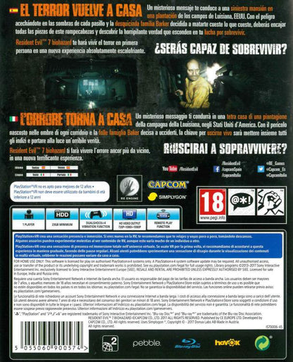 Resident Evil 7 Biohazard Ps4 Italienisches Spiel Ita Erstauflage Playstation 4 Pal