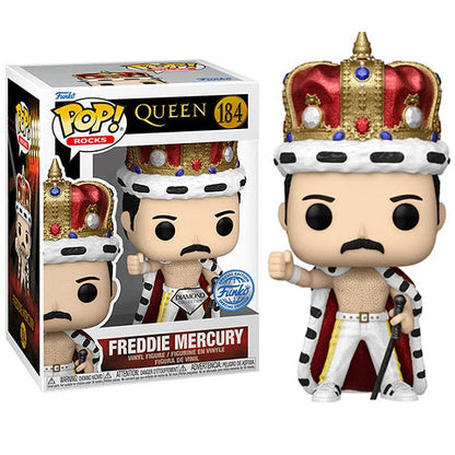 Funko Pop ! Rocks - Queen (184) Freddie Mercury King Diamond Special Exm 9Cm