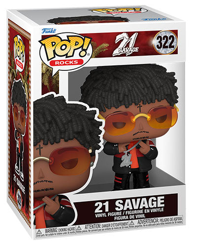 Funko Pop! Rocks 21 Savage - (322) 21 Savage Rock Vinyl Figur 9cm Neu