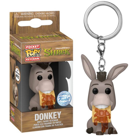 Funko Pop! Schlüsselanhänger Pocket Shrek 30th - (Donkey) Esel Figur Schlüsselanhänger