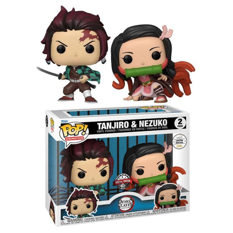 Funko Pop! Animation Demon Slayer – 2er Pack Tanjiro & Nezuko Special Edition Exm