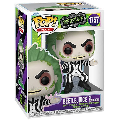 Funko Pop ! Plus - Beetlejuice (1757) Beetlejuice On Tombstone Vinyl Figure 9cm