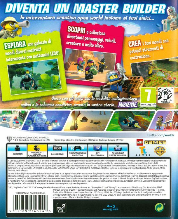 Lego Worlds Ps4 Gioco Playstation 4 Italiano Videogioco World Nuovo Itsigillato