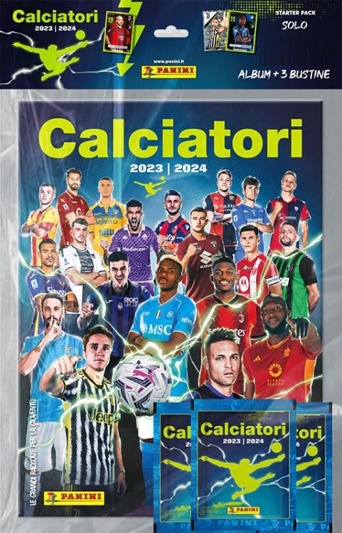 CALCIATORI PANINI 2023-2024 STARTER PACK ALBUM + 28 TÜTEN FUSSBALL SERIE A NEU