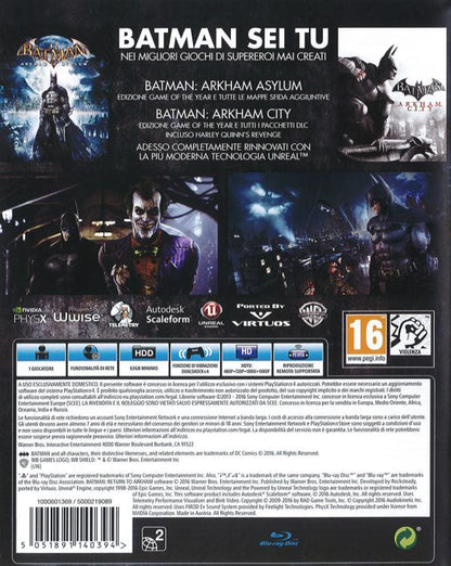 Batman: Return To Arkham PS4 Videospiel PlayStation 4 Italienisch Spiel Neu Pal