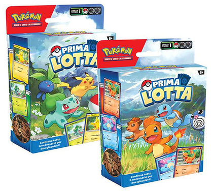 Pokemon (Prima Lotta) Box Completo 2 Mazzi Gioco Carte Tcg Pikachu E Bulbasaur