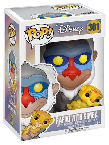 Funko Pop ! Disney  Il Re Leone - (301) Rafiki W / Simba Figure Lion King Vinyl