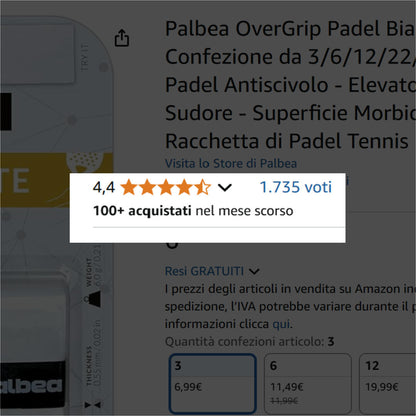 Overgrip Padel Bianco Extra Aderente