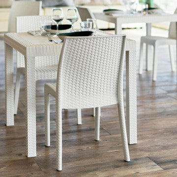 Sedia Virginia - Seduta in Wicker con Struttura in Plastica Stampata