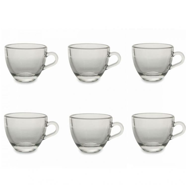 Kaffeeservice 6 Tassen transparente Keramik 6x7cm für Bar/Frühstück