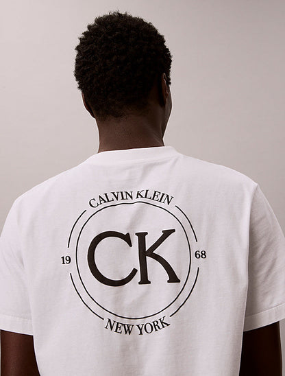 Calvin Klein T-shirt Uomo April Graphic LV04RE825GY AF Bianco Cotone