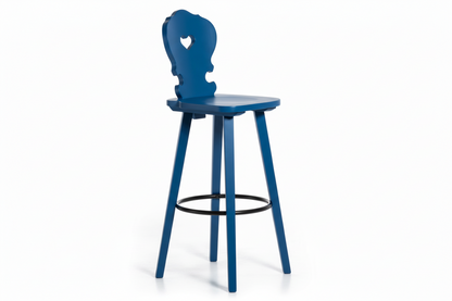 Sgabello Tirolese con Cuore Vienna SG colore blu - Altezza 76 cm