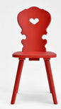 Tyrolean spruce wood chair with heart cut-out VIENNA, mountain chalet style