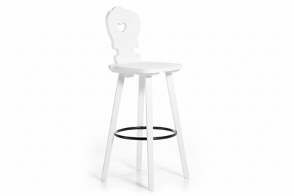 Sgabello Tirolese con Cuore Vienna SG colore bianco - Altezza 76 cm