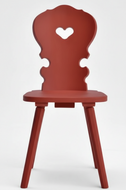 Sedia tirolese con cuore in abete rossa VIENNA , stile Chalet montagna