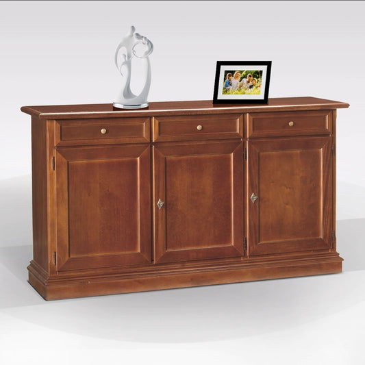 Massivholz-Sideboard Nussbaum 156x42 H.85 cm