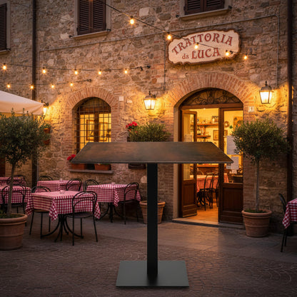Tavolo da interno da esterno per ristorante 80x80 corten
