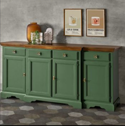 Highboard mit 4 Türen und 4 Schubladen, komplett mit 3 Einlegeböden