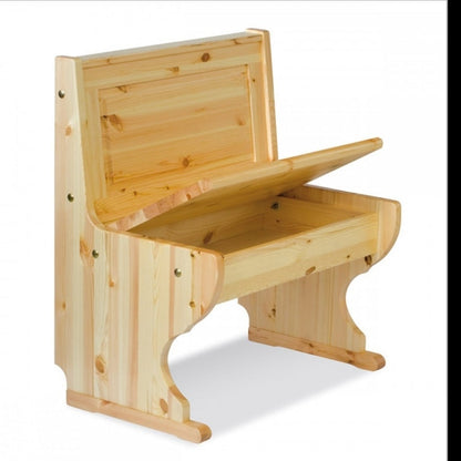 Panca rustica in legno di pino 56 - Modulo angolare con vano contenitore