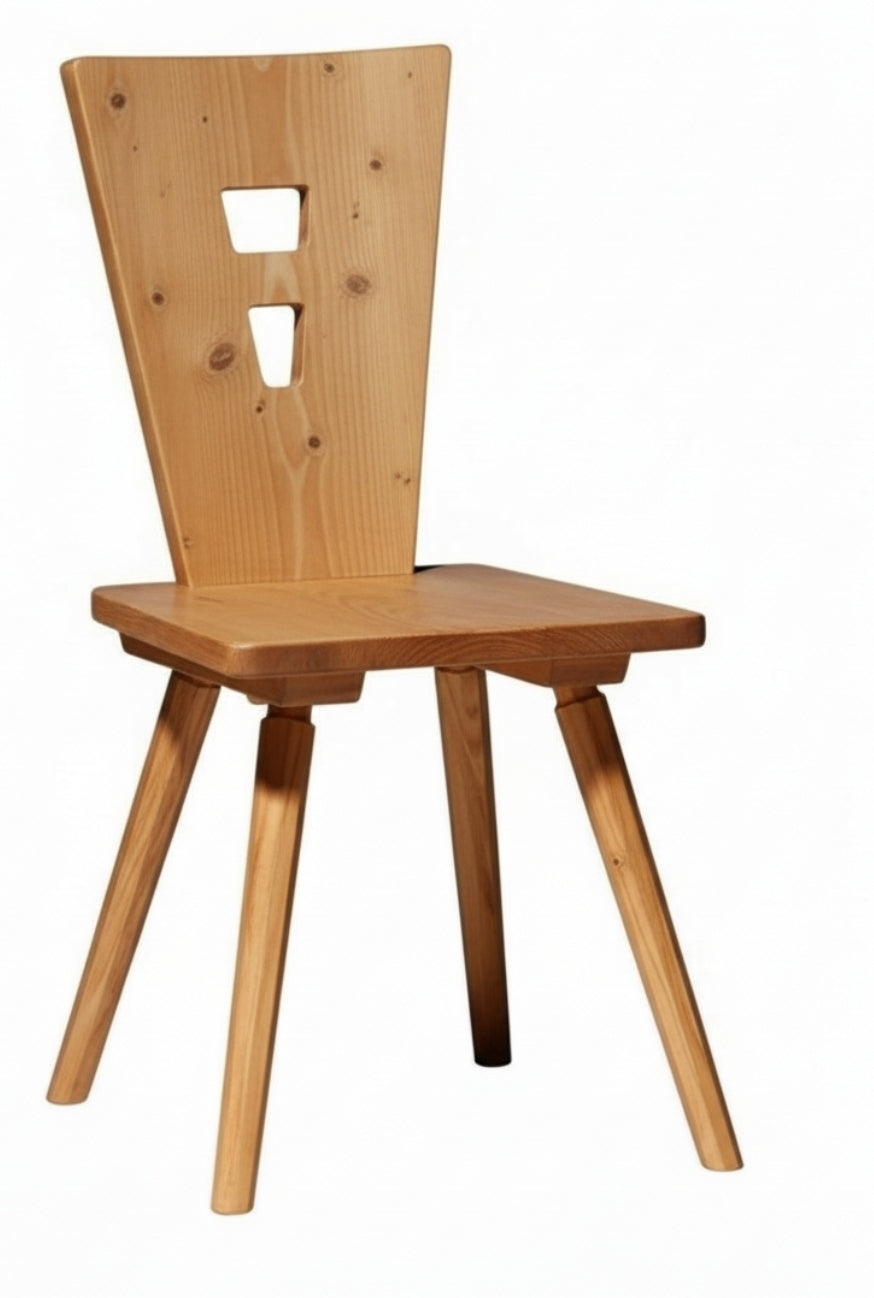 Sedia Tirolese in Legno abete Massello  finitura grezzo per Contract Hospitality