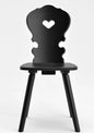 Tyrolean chair with black spruce heart VIENNA, mountain chalet style