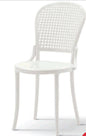 Glossy white Viennese Transparent Polypropylene Chair W.46 H.88 D.55 SH.47
