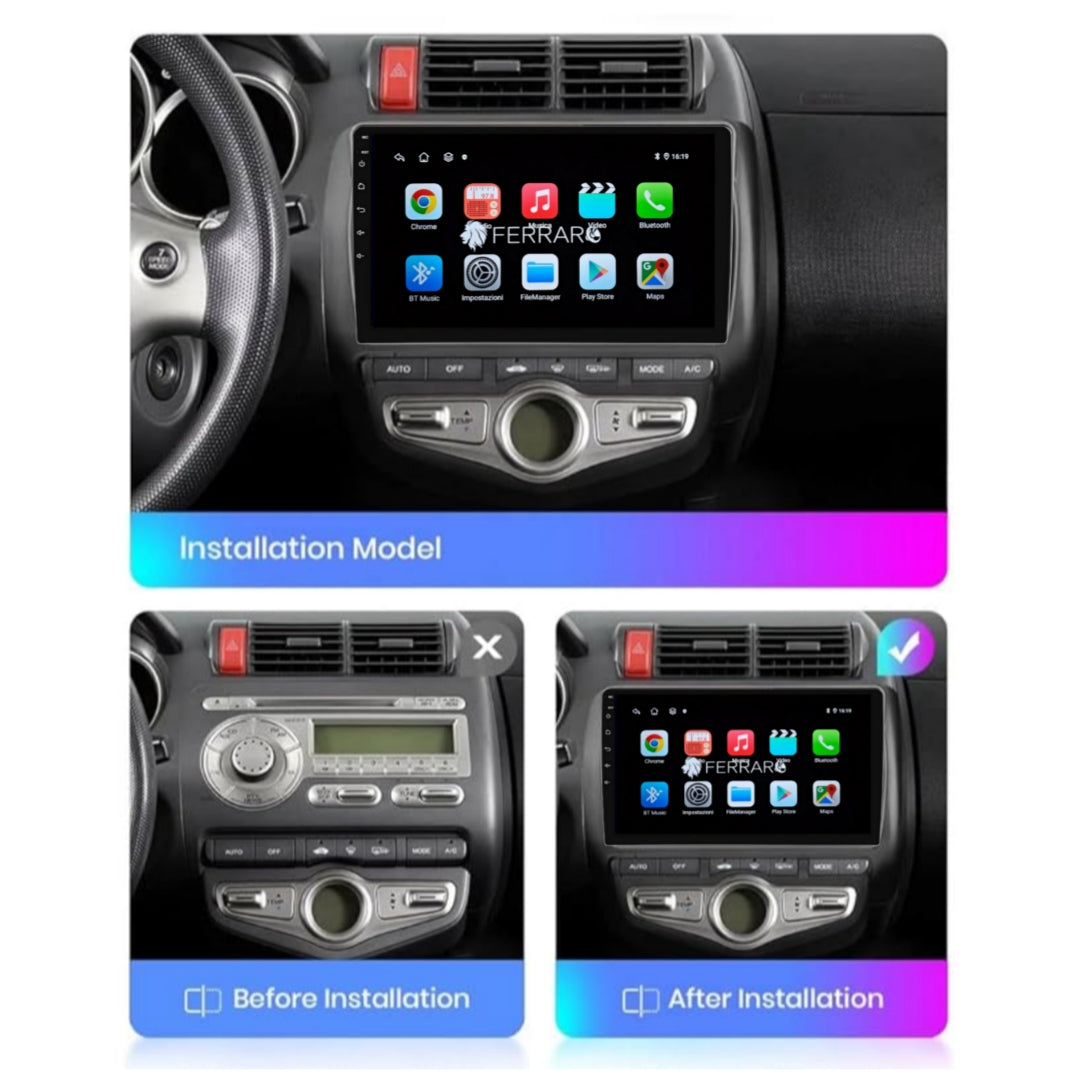 Autoradio per Honda Fit Jazz 9" (2001-2008) Android, Bluetooth, CarPlay, Android Auto, 2GB/4GB/6GB/8GB Ram