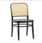 Chair with Vienna Straw backrest and Black Lacquered Wood seat