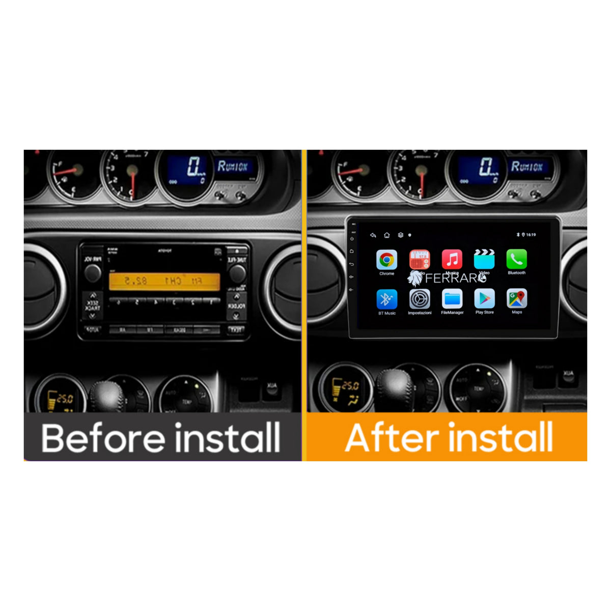 Autoradio per Toyota Corolla Rumion, Rukus, Scion E150 9" (2006-2013) Android, Bluetooth, CarPlay, Android Auto, 2GB/4GB/6GB/8GB Ram