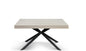 Extending Dining Table with Pearl Elm Finish and Anthracite Steel X-Legs