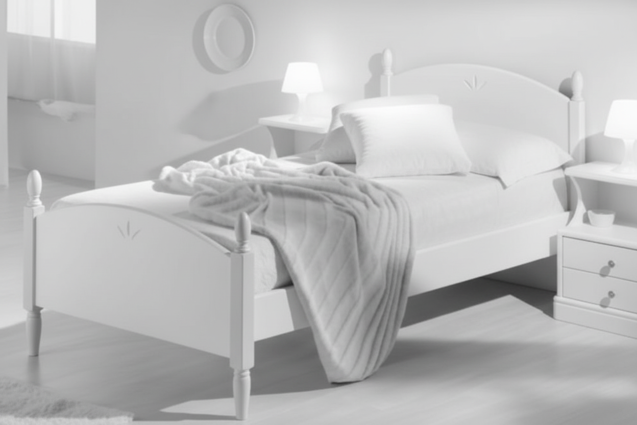 Letto Singolo con Letto Estraibile L.202 P.88 H.88cm colore bianco